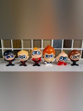 Disney Doorables The Incredibles Series 7 Figurine Set 6pcs 1.5" Excellent